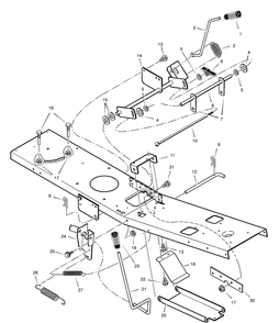 Mower Housing Suspension Diagram and Parts List for 309003X99A  Briggs and Stratton Lawn Tractor